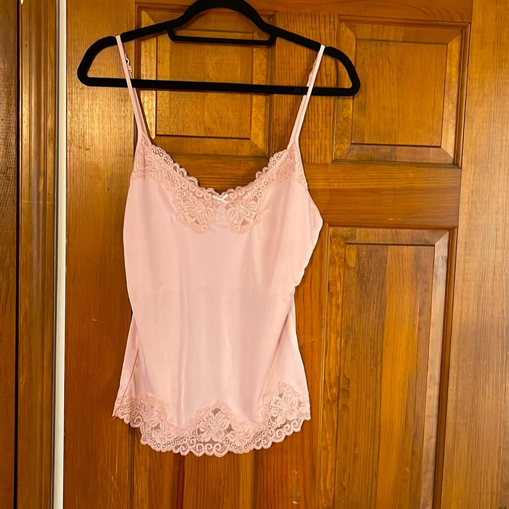 Pink lace tank top